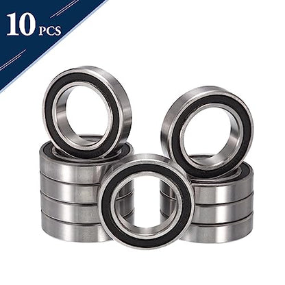 6804-2RS Deep Groove Ball Bearings, ID 20mm x OD 32mm x Width 7mm Double Rubber Sealed Ball Bearing Pre-Lubricated Chrome Steel Z2 Lever 10pcs - size: 6804-2RS 20x32x7mm
