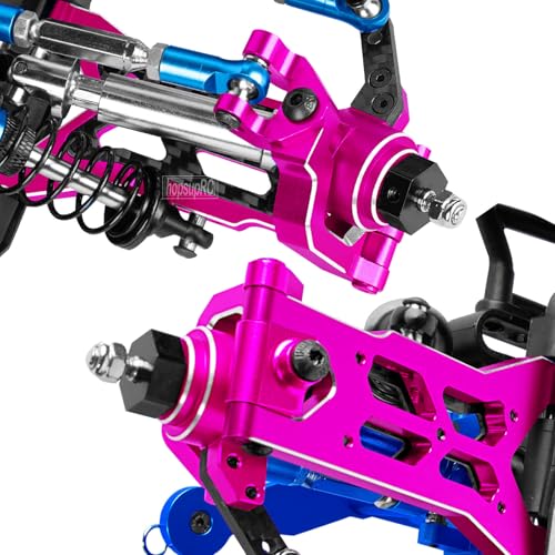 RC Carbon Fibre Aluminum Rear Hubs Front Steering Block Knuckles & C-Hubs Caster Blocks Upgrades Parts for 1/10 Senton/Granite 3S Blx & Mega 550,Vorteks 3S Blx,Big Rock 3s BLX.Pink - color: Pink(for 1/10)
