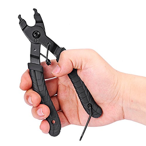 Oumers Bike Master Link Plier Tool, 2 in 1 Bicycle Chain Quick Link Opener-Closer Remover Compatible with All Speed Chain Repair - color: Black
