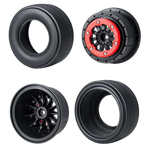 2Pcs Rear 2.2/3.0" Drag Racing Wheel Tires | For 1:10 22S No-prep Drag Racing, RC Car Short Course Slash