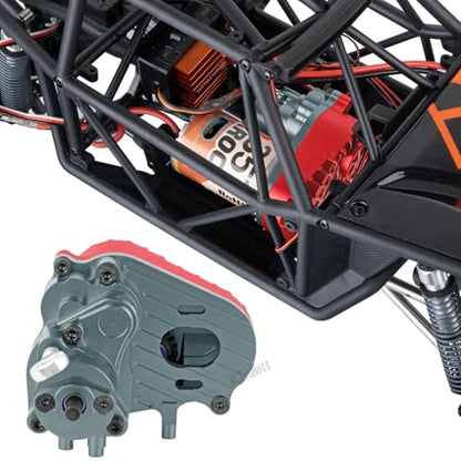 RC Transmission Gearbox Upgrades Part for 1/10 SCX10 AXI03004 Capra 1.9 UTB,Aluminum Complete Transmission Case Hops Up,Red-Titanium - color: Red-titanium-(rc Upgrades Part）