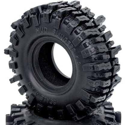 2pcs RC 1.9 Mud Slingers Tires Soft Sticky Tyres 120mm Tall for 1/10 Mud Rock Crawler Traxxas TRX4 / Axial SCX10 90047 SCX10 III AXI03007 / Redcat Gen8 Upgrade