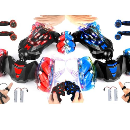 RC Stunt Car, 2.4 GHz 4WD Remote Control Gesture Sensor Toy Cars, Double Sided Rotating Off Road Vehicle 360° Flips with Lights Music, Drift rc car for Boys and Girls 3-12 Birthday