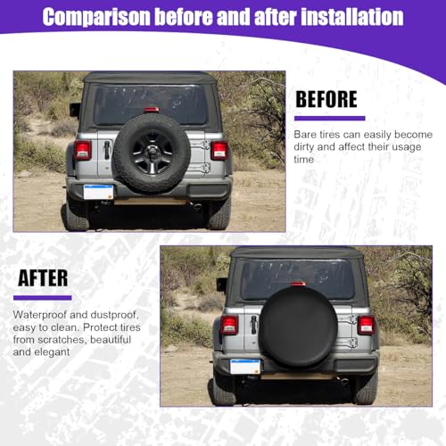 Car Spare Tire Cover, 14Inch Dustproof Waterproof Vehicle Spare Wheel Protectors, All Around Soft Automotive Tough Tire Storage Protection Accessories, Universal for SUV RV Truck - size: 14Inch No Flag