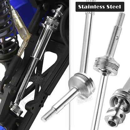 Upgrades for 1/10 Rustler/Slash/Stampede 4x4,RC Shocks&Steel Drive Shaft CVD&Adjustable Turnbuckles Camber Links&A Arm&Caster Block,Steering Blocks,Stub Axle Carriers,Wheel Hex&Hex Hub,Green