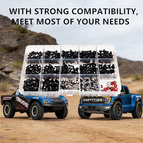RC Car Repair Work Stand Repair Tool Set 360 Degree Rotation and 524PCS RC Screws Kit & RC Screwdrivers and Screws Pallet for 1/8 1/10 1/12 1/16 1/18 RC Crawler Truck Buggy Vehicle Scale Accessories