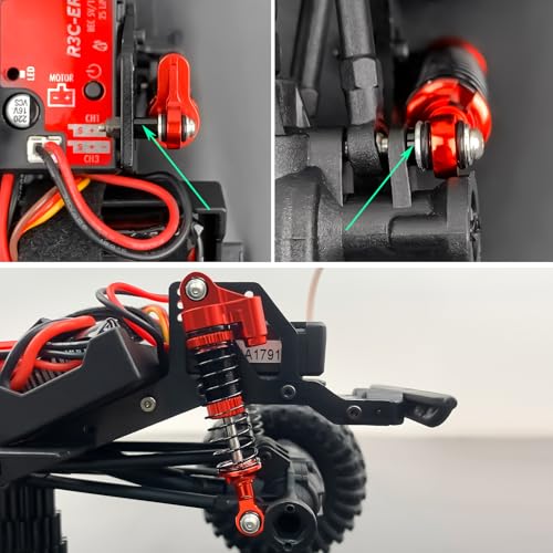 QUE-T 2.09 inch Shocks Kits for Redcat Ascent18 Aluminium Shock Absorber 1/18 RC Crawler Upgrade Parts,Pack of 4 (Red) - color: Red