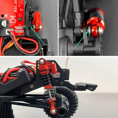 QUE-T 2.09 inch Shocks Kits for Redcat Ascent18 Aluminium Shock Absorber 1/18 RC Crawler Upgrade Parts,Pack of 4 (Red) - color: Red