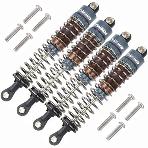 Oil Shock Absorbers Upgrade Compatible with 1/10 RC Cars | Fits Axial / D90 / Scx10 / Tamiya / Trx4 - Oil Damper Upgrade - Gray - color: Gray