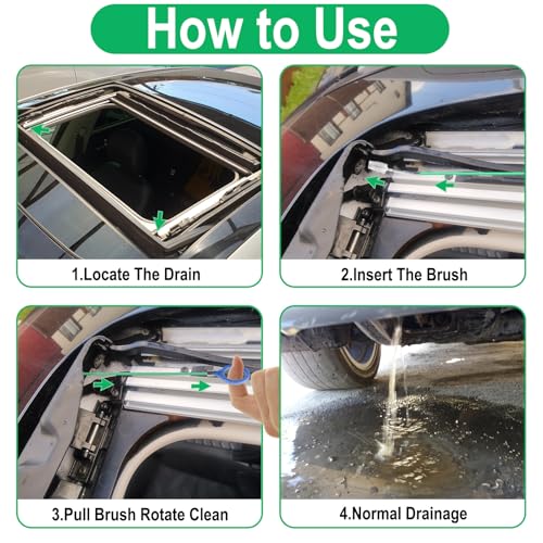 Auto Sunroof Drain Cleaning Tool, 120 Inch Flexible Tube Cleaning Brush | Drain Brush Extra Long Pipe Cleaners for Cars, Car Accessories, Car Sunroof Drain Hole Cleaner for Drains, Sewers, Windshield - size: 120 Inch