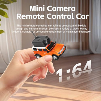 Wltoys 1:64 FPV RC Drift Car, 720P WiFi APP, 2.4GHz Gyro, Orange | HD Zero‑lag Camera, 3 Speeds & Suspension. Dual LED Lights. Smooth on Carpets/Tiles. APP Photo/Video/VR for Hobbyists - color: Orange