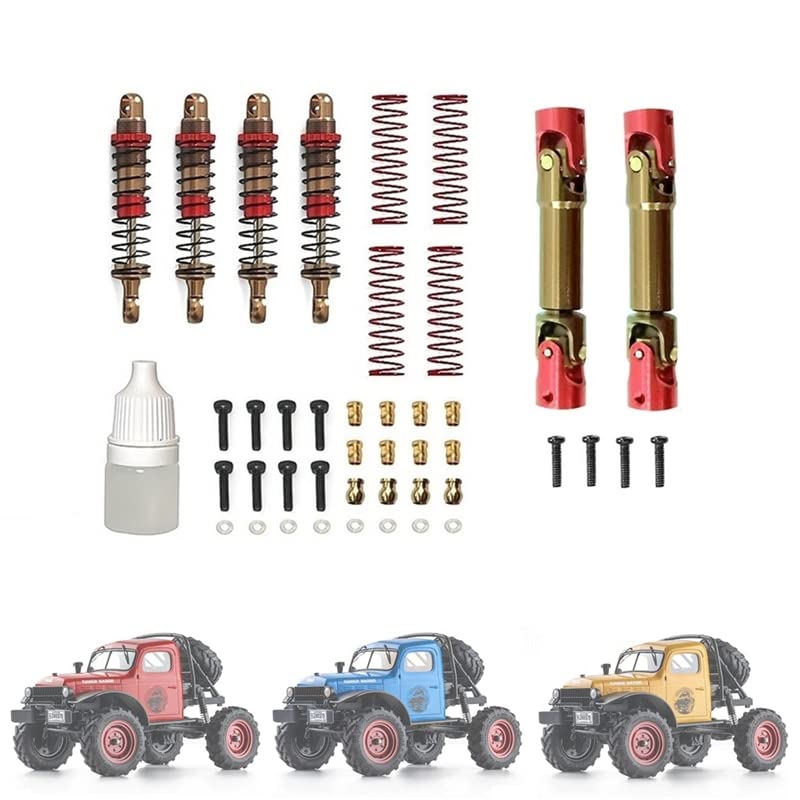 Oil Shock Absorber and Drive Shaft Replacement RC Crawler Car Upgrade Parts Accessories for FMS 1/24 FCX24 1/18 MOGRICH - (Color: As Shown)
