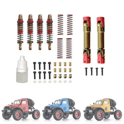 Oil Shock Absorber and Drive Shaft Replacement RC Crawler Car Upgrade Parts Accessories for FMS 1/24 FCX24 1/18 MOGRICH - (Color: As Shown)