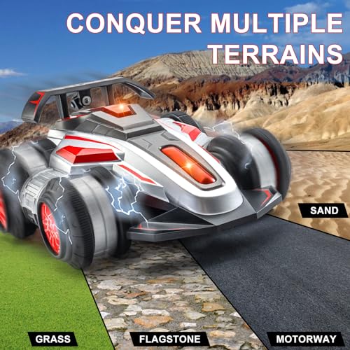 RC Car High Speed RC Stunt Car Toy as a Gift for Children | 360° Rotating RC Trucks with lights and music, High Speed Remote Control Car , upright walking cars, Toy for 6-12 Boys