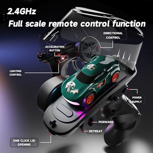 Mini RC Car, 1:64 Scale Toy Car & Remote Control Integrated Design. - color: Black