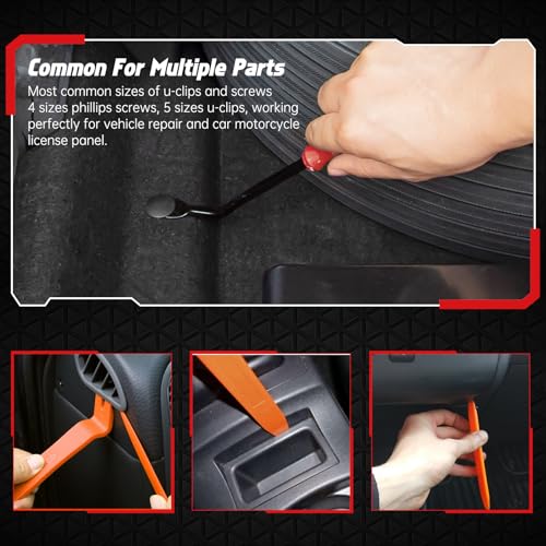 OTUAYAUTO 105PCS Replacement for Subaru Bumper Fender Retainers | 7mm 8mm 10mm 11mm Door Trim Panel Clips Compatible with Subaru BRZ WRX Ascent Outback Plastic Rivets Clips 90914-0007 - size: 100Pcs 5 Sizes Clips with 5 Remover for Subaru