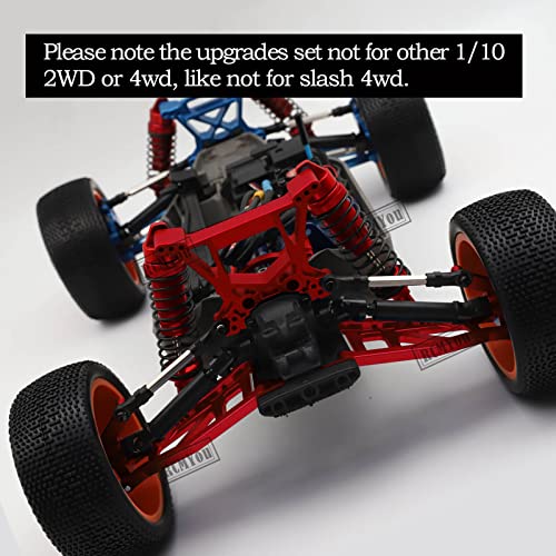 Upgrades Part for 1/10 Rustler 4x4 VXL/Rustler 4x4,Aluminum Caster Block,Steering Blocks,Rear Stub Axle Carriers,Steering Bellcranks,Suspension Arm,Shock Tower,Red (More Durable Arm) - color: Red-1 Set