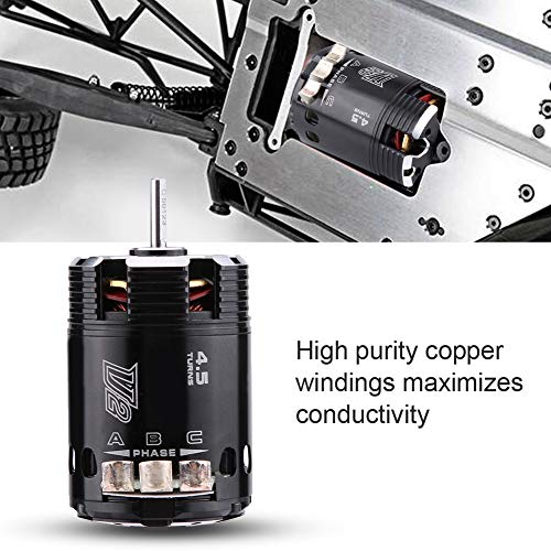 Karlak HighPerformance 540 4.5T V2 Sensored Brushless Motor for 1/10 Electric RC Racing Car Durable Metal Black 1 Piece