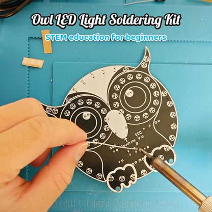 Touch Control LED Owl Soldering Kit, ICSTATION Owl Light Soldering Learning Kit With 3 Light Modes Brightness Adjustment Soldering Project for Adults College Students Solder Education