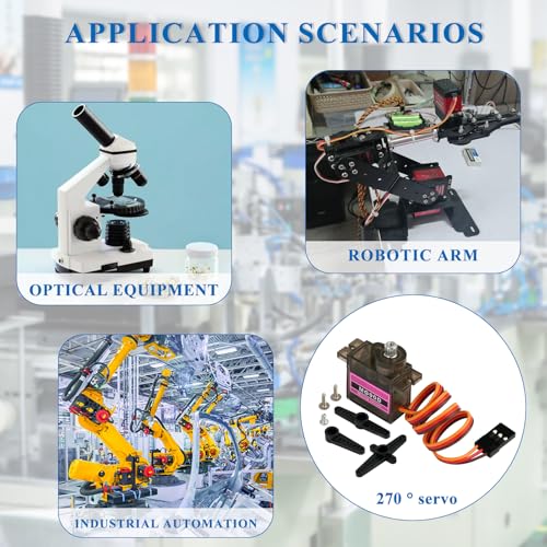 5PCS 9G Micro Digital Mini Servo Upgraded MG90D 180/270/360 Degree Power Functions Full Metal Gear Brush Motor for RC Plane Helicopter Drone Parts (270 Degree) - style: 270 Degree