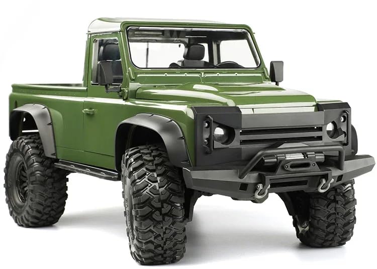 Hard Body Single Cab 324mm wheelbase, 2-Door Pickup Truck Body Shell for 1/10 RC Crawler Car, for Traxxas TRX4 Defender Bronco Upgrade (Green) - color: Green