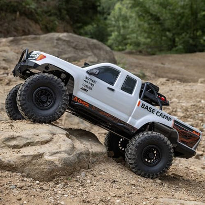 Axial RC Truck 1/10 SCX10 III Base Camp 4X4 Rock Crawler Brushed RTR (Battery and Charger Not Included), White, AXI-1375T1