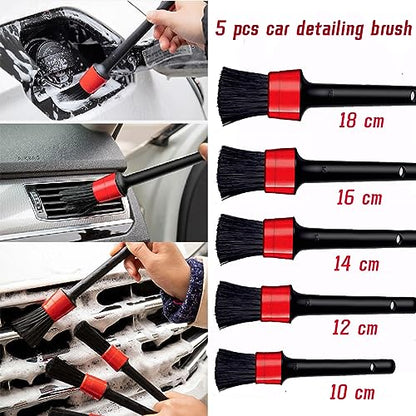 10pcs Auto Car Detailing Brush Set,Car Interior Cleaning Kit,Including 5pcs Car Detailing Brushes, 3pcs Wire Brush and 2pcs Different Soft Bristle dusting Brush for car Interior. | Professional Dusting Cleaning Supplies Including 5pcs Car Detailing Brushe