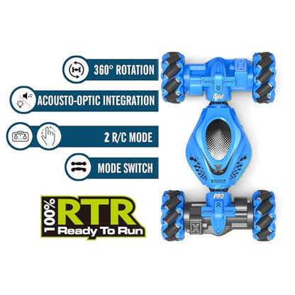 Fosgoit RC Car Gesture Sensing Stunt Car, Toys for Boys Girls 6-12, Gifts | Remote Control Car, Gifts for Boys 6 7 8 9 10 11 12 Years Old, Boys and Girls Toys Age 6+, 4WD Transform Drift RC Cars - color: Blue-black