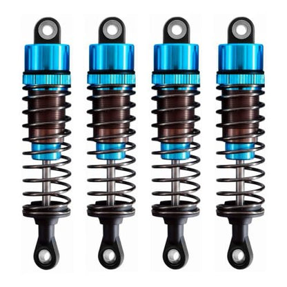 4PCS Oil Filled RC Shocks for 1/10 RC Cars, Adjustable Aluminum Shock Absorbers for Buggy Truggy Touring Drift Cars Monster Trucks (Blue 75mm)