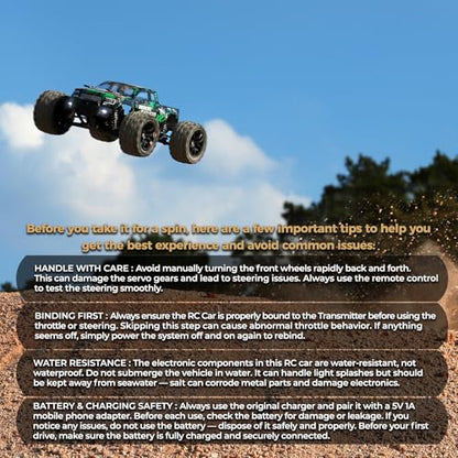 HAIBOXING 18859 1:18 Scale All Terrain RC Car, Hobby 4WD Remote Control Car | 2.4GHz Electric RC Vehicle 36 KPH High Speed 4X4 Waterproof Off-Road RC Truck with Two Rechargeable Batteries for RC Driving - color: Green-black