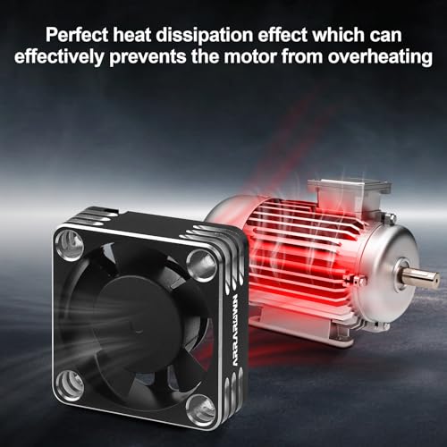2Pack RC Car Motor Cooling Fan Heatsink 28000RPM Brushless ESC Cooling Fan for RC Car 1/8 1/10 540 550 Motor (Black+Silver) - color: Black Sliver 2pack