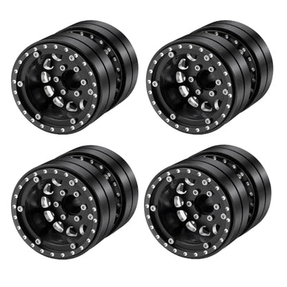 RCHUBAM 4PCS 1.9" Twin Beadlock Wheels for 1/10 Scale SCX10 TRX-4 TRX6 G63 | RC Dually wheels Tractor-Trailer Design,RC Upgrade Parts - style: 4PCS