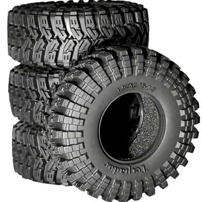 1.3 Crawler Tires 70 * 26mm All Terrain Super King Trekker Rubber Soft Sticky Tyres for 1/18 1/24 Axial SCX24 AX24 FCX24 Ultimate RC Car XC-1 RTR CR-18P EVO Rc Model Upgrade Kits（4 Pcs）