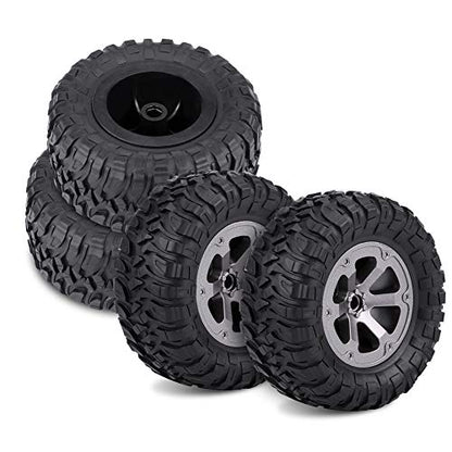 4 Pcs/Set 1:16 RC Crawler Tires, Rubber Plastic 1/16 RC Car Crawler Tires, Remote Control Car Wheels Accessory for 1.0 C24 Upgrades