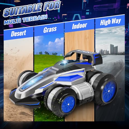 High Speed Remote Control Car Rc Drift 25KM/H, 360° Rotating 2.4 GHz 4WD RC Cars for Boys, Girls Adults, RC Stunt Car with Lights & Music Wheelie Toy Car for Kids 4-8 8-16 Christmas Birthday Gift