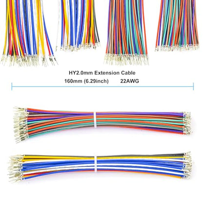 JST Connector Kit 2.0mm Pitch JST-HY 2.0 Male Female Connector with Premium 22AWG Pre-Crimped Cable,HY 2.0mm with Lock Connector 2/3/4/5/6/7/8/9/10/12 Pin Male Female Housing (HY-MF-Kit) - size: JST-2.0MM-HY Male Female