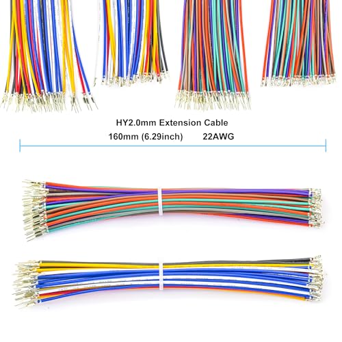 JST Connector Kit 2.0mm Pitch JST-HY 2.0 Male Female Connector with Premium 22AWG Pre-Crimped Cable,HY 2.0mm with Lock Connector 2/3/4/5/6/7/8/9/10/12 Pin Male Female Housing (HY-MF-Kit) - size: JST-2.0MM-HY Male Female
