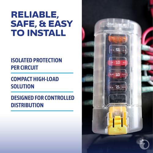 Blue Sea Systems ST Blade Fuse Block, 6 Independent Circuits, 40 Amps, 5037 - color: Without cover, style: 6 Circuit Independent