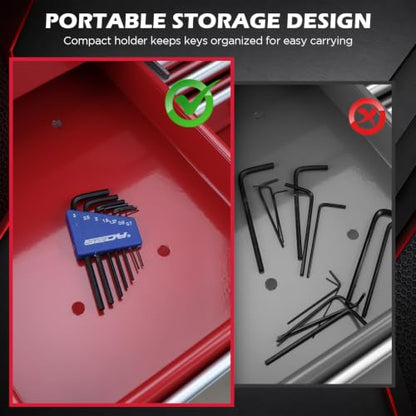 SEDY 7-Piece Mini Hex Key Metric Set, L Shape Allen Wrench, 0.7mm, 0.9mm, 1.27mm, 1.5mm, 2mm, 2.5mm, 3mm, Cr-V - style: 7-Piece Mini Metric Hex Key Set