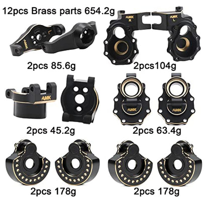 TRX4 Brass Brass Caster Blocks Steering Knuckle Rear Axle Mount Housings Inner Brass Counter Weight for 1/10 RC Crawler TRX6 TRX4 Upgrade Parts (B 6-in-1)