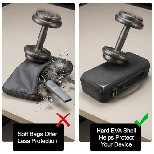 ANKHOH Hard EVA Case for HOTO for Voice-Tank 4-in-1 Car Vacuum Air Duster | Protective Storage Organizer,for Auto Detailing & Office Keyboard Cleaning Kit, Fits Mini Vac & Accessories,Black