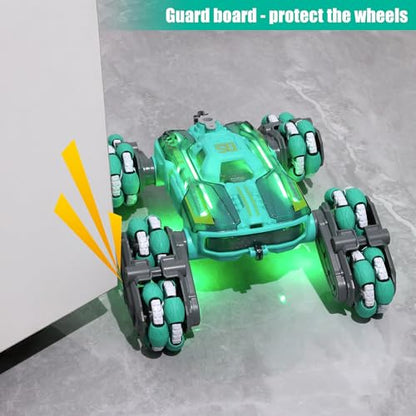 FUNiOi Cool 8WD RC Stunt Car for Kids Ages 6 7 8-12 13 14 Year Old - Remote & Gesture Hand-Controlled Toy with Lights & Music, Rotating Drift Car for Boys, 2.4Ghz - style: 8WD