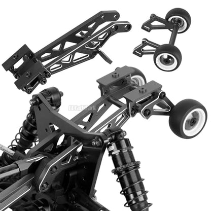 Aluminum Wing Mount & Wheelie Bar Set Upgrades Part for 1/8 Kraton 6S BLX(EXB),1/8 Notorious 6S BLX V6 Brushless RC Monster Trucks,RC Wheelie Bar Wing Mount Set,Replace ARA320758,Black - color: Black - (Aluminum Upgrades Part)