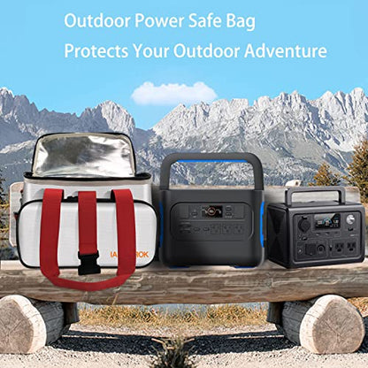 11.8"x7.9"x7.9" Portable Power Fireproof Safe Bag for mobile Power 100W-600W Outdoor Power Storage Transport and Charging, Home Office Travel Fireproof Safe Storage Pouch with handle Shoulder Strap - size: 300*200*200mm