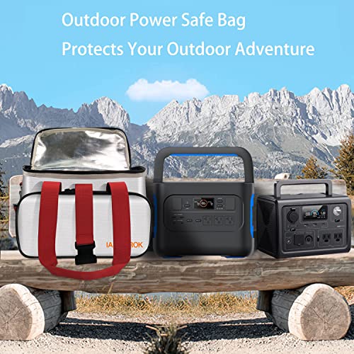 11.8"x7.9"x7.9" Portable Power Fireproof Safe Bag for mobile Power 100W-600W Outdoor Power Storage Transport and Charging, Home Office Travel Fireproof Safe Storage Pouch with handle Shoulder Strap - size: 300*200*200mm