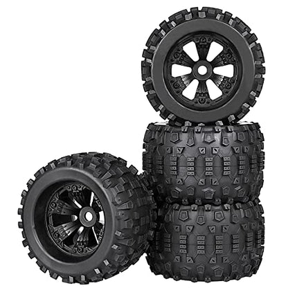 Aimrock 17mm Hex 3.8 RC Wheels and Tires Pre-glued Combo for 1/10 Traxxas Maxx Tmaxx E-Revo Revo 3.3 1/8 Arrma Kraton Outcast Notorious 6S Redcat RC Monster Truck Off-Road Car, Set of 4