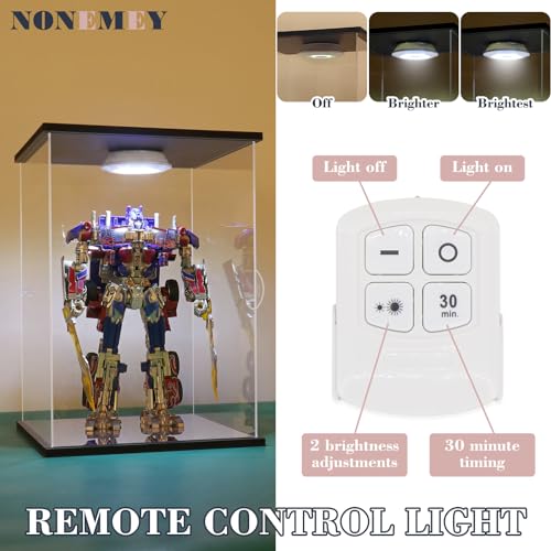 NONEMEY Clear Acrylic Display Case with Remote Control Light for Lego 76191 76223，Dustproof Model Showcase Organizer Box, Display Case for Collectibles (5.9x7x14.5inch,15x18x37cm) - size: 5.9×7×14.5 inch, 15×18×37 cm
