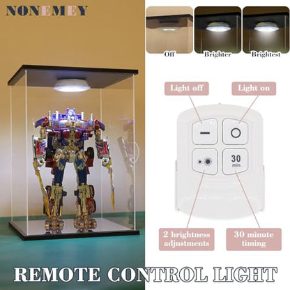NONEMEY Clear Acrylic Display Case with Remote Control Light for Lego 76191 76223，Dustproof Model Showcase Organizer Box, Display Case for Collectibles (5.9x7x14.5inch,15x18x37cm) - size: 5.9×7×14.5 inch, 15×18×37 cm