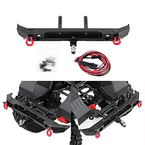 INJORA Rear Metal Bumper for 1:10 RC Axial SCX10 III AXI03007 (Black)