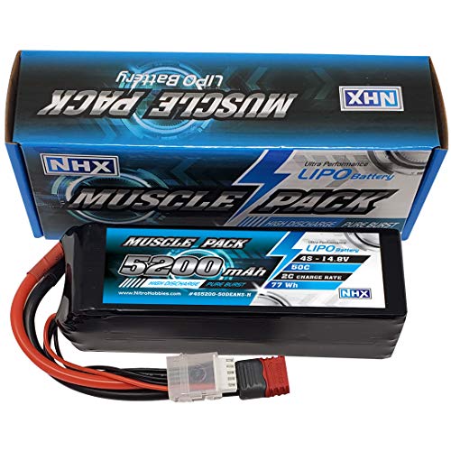 NHX Muscle Pack 4S 14.8V 5200mAh 50C Lipo Battery Dean-Style T Connector
